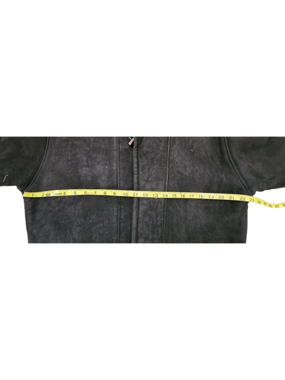 Vintage Suede Shearling Jacket Unisex L Black Sheepskin Coat MADISKIN - Picture 11 of 13